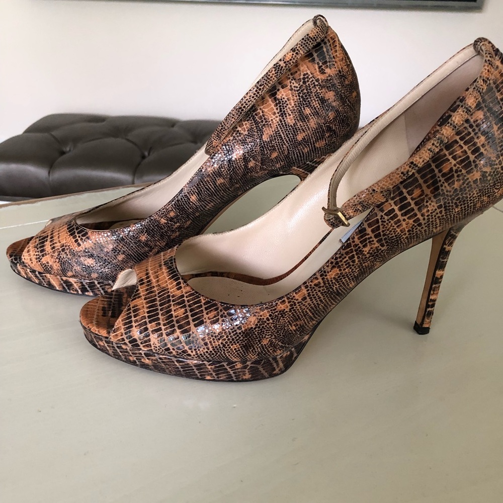Jimmy Choo Ankle-Strap Peep-Toe Pumps Size 40